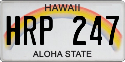 HI license plate HRP247