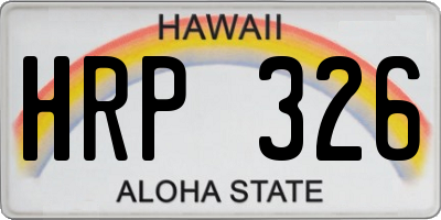 HI license plate HRP326