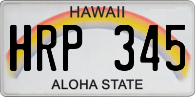 HI license plate HRP345