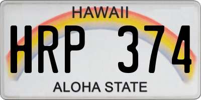 HI license plate HRP374