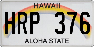 HI license plate HRP376