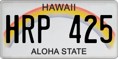 HI license plate HRP425