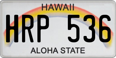 HI license plate HRP536