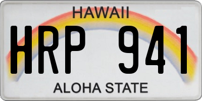 HI license plate HRP941