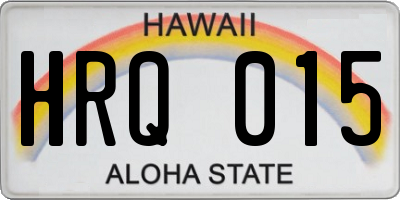HI license plate HRQ015