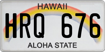 HI license plate HRQ676