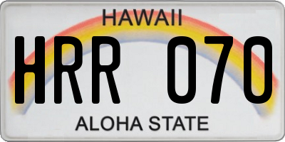 HI license plate HRR070