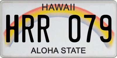 HI license plate HRR079