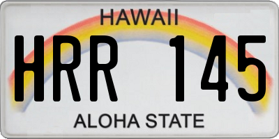 HI license plate HRR145