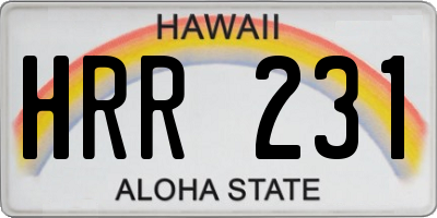 HI license plate HRR231