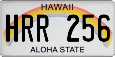 HI license plate HRR256
