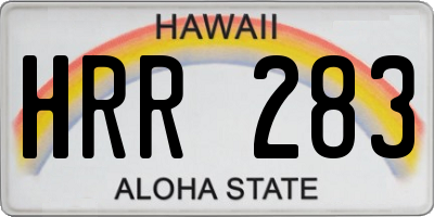 HI license plate HRR283