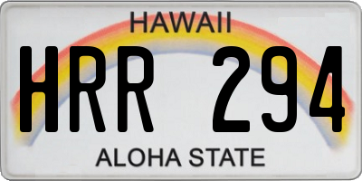 HI license plate HRR294
