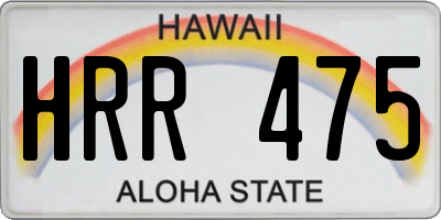 HI license plate HRR475