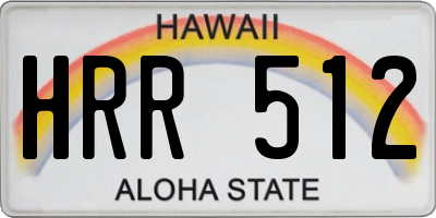 HI license plate HRR512