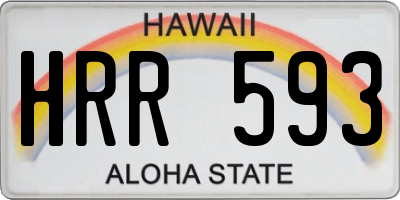HI license plate HRR593