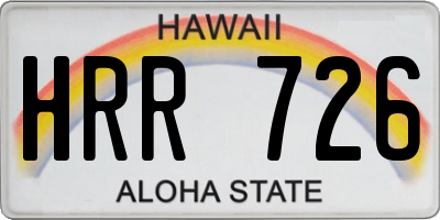 HI license plate HRR726