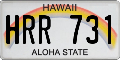HI license plate HRR731