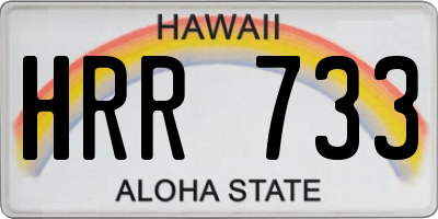 HI license plate HRR733
