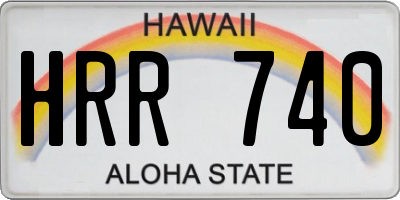 HI license plate HRR740