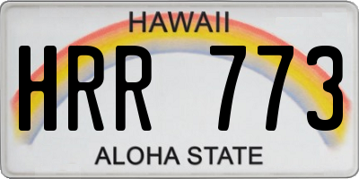 HI license plate HRR773