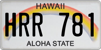 HI license plate HRR781