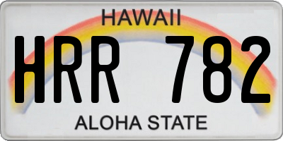 HI license plate HRR782