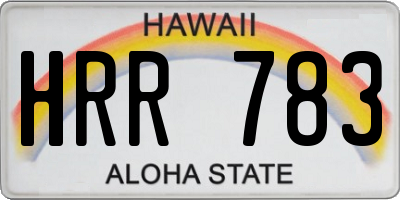 HI license plate HRR783
