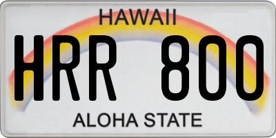 HI license plate HRR800