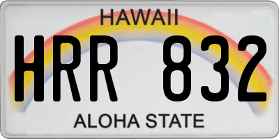 HI license plate HRR832