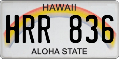HI license plate HRR836
