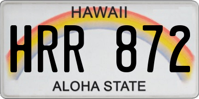 HI license plate HRR872