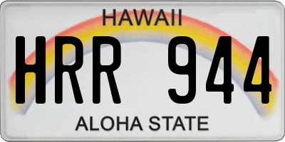 HI license plate HRR944