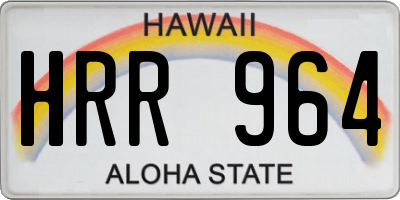 HI license plate HRR964