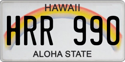 HI license plate HRR990