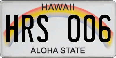 HI license plate HRS006