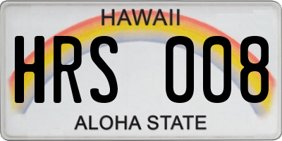HI license plate HRS008