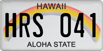 HI license plate HRS041