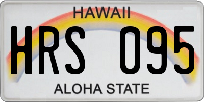 HI license plate HRS095