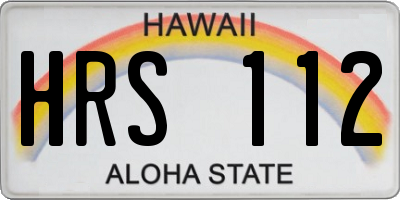 HI license plate HRS112