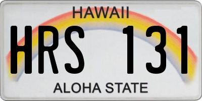 HI license plate HRS131