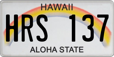 HI license plate HRS137