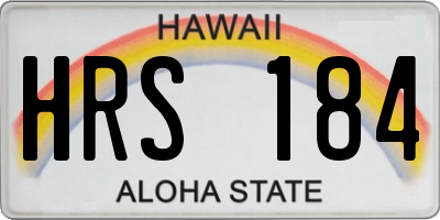 HI license plate HRS184