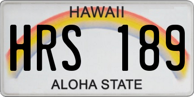 HI license plate HRS189