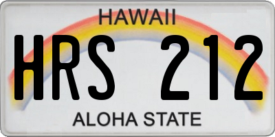 HI license plate HRS212