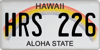 HI license plate HRS226