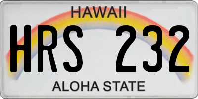 HI license plate HRS232