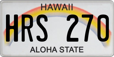 HI license plate HRS270