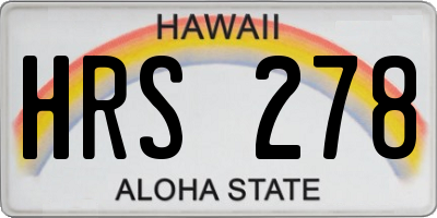 HI license plate HRS278