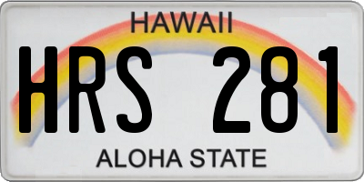 HI license plate HRS281